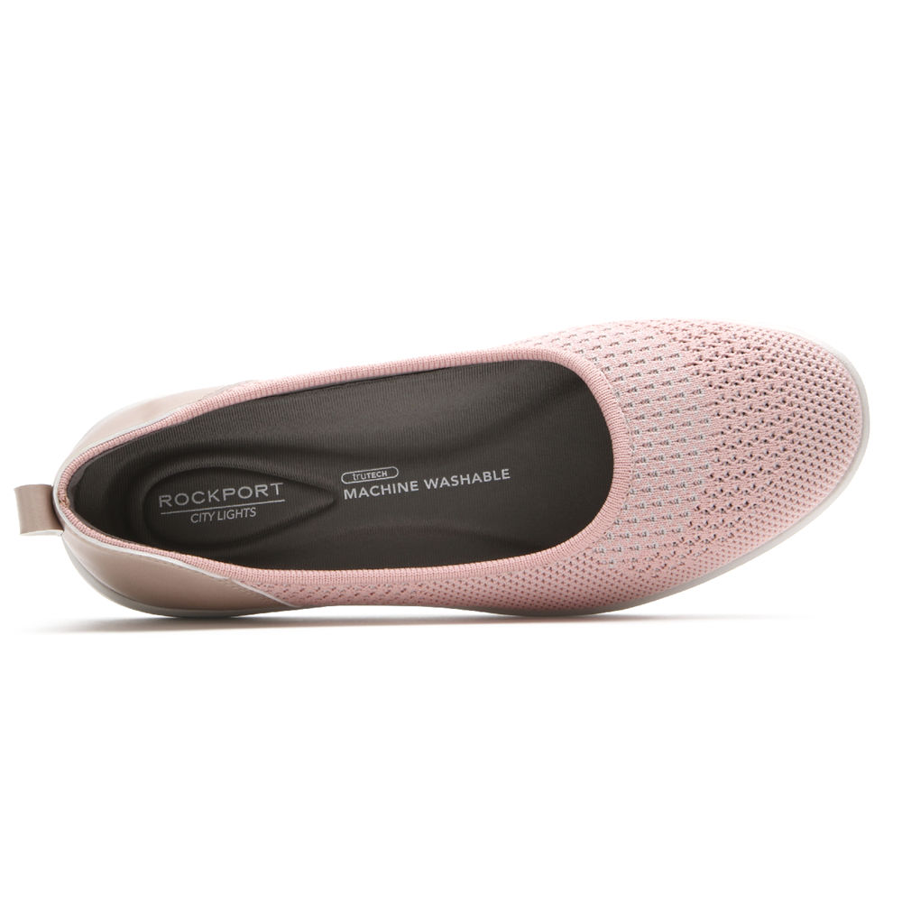 Rockport Singapore Womens Slip-On - Ayva Washable Knit Ballet Pink - QM9267503